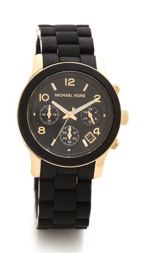 michael kors black swarovski watch|Michael Kors black runway.